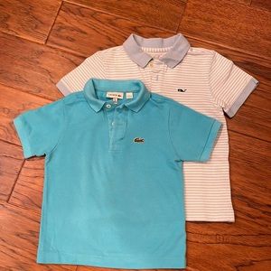 Lot of 2 boys 4T polos Lacoste & Vineyard Vines